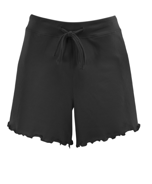 Amanda Blu Comfort Scallop Pajama Set in Black - Shoppe3130