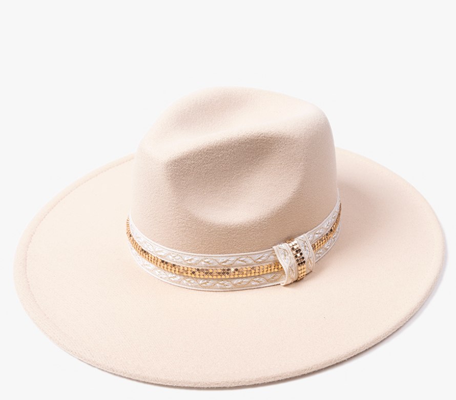 Genesis Boho Trim Wide Fedora Hat
