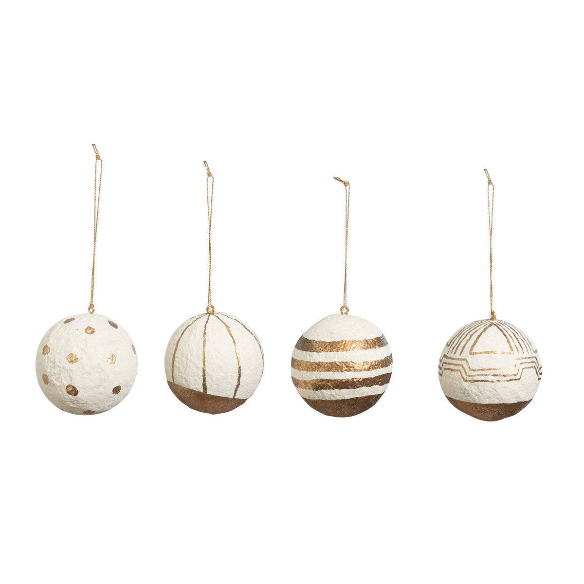 Hand-Painted Paper Mache Ball Ornament - Shoppe3130