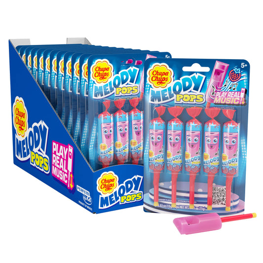 Chupa Chups Melody Pops 5pc Blister in Strawberry