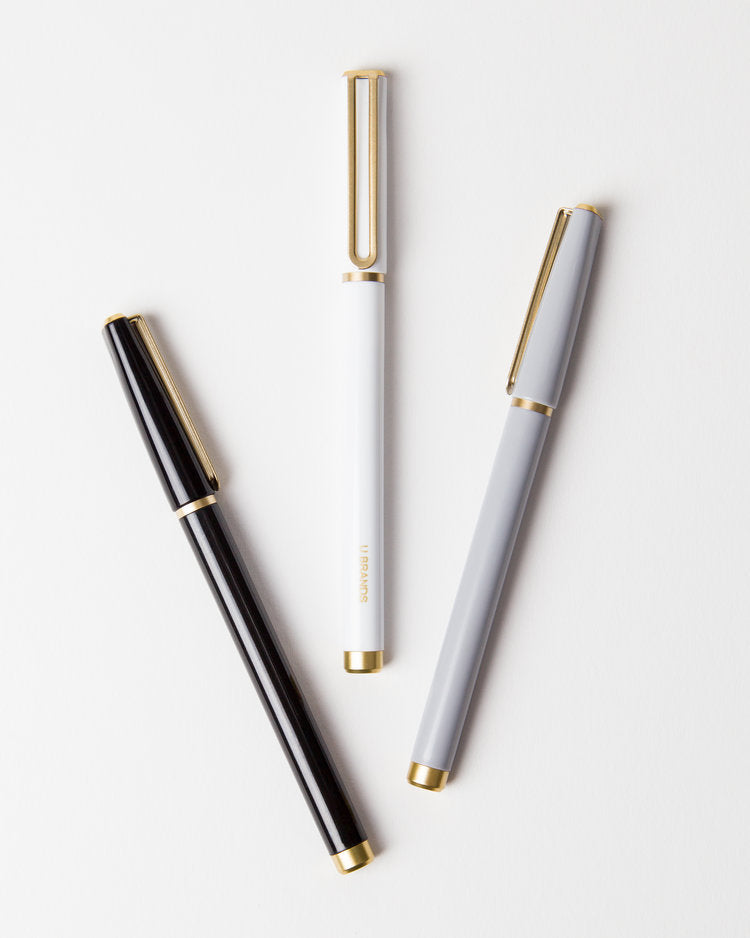 Catalina Felt Tip Pen, Black Grey & White, Set of 3