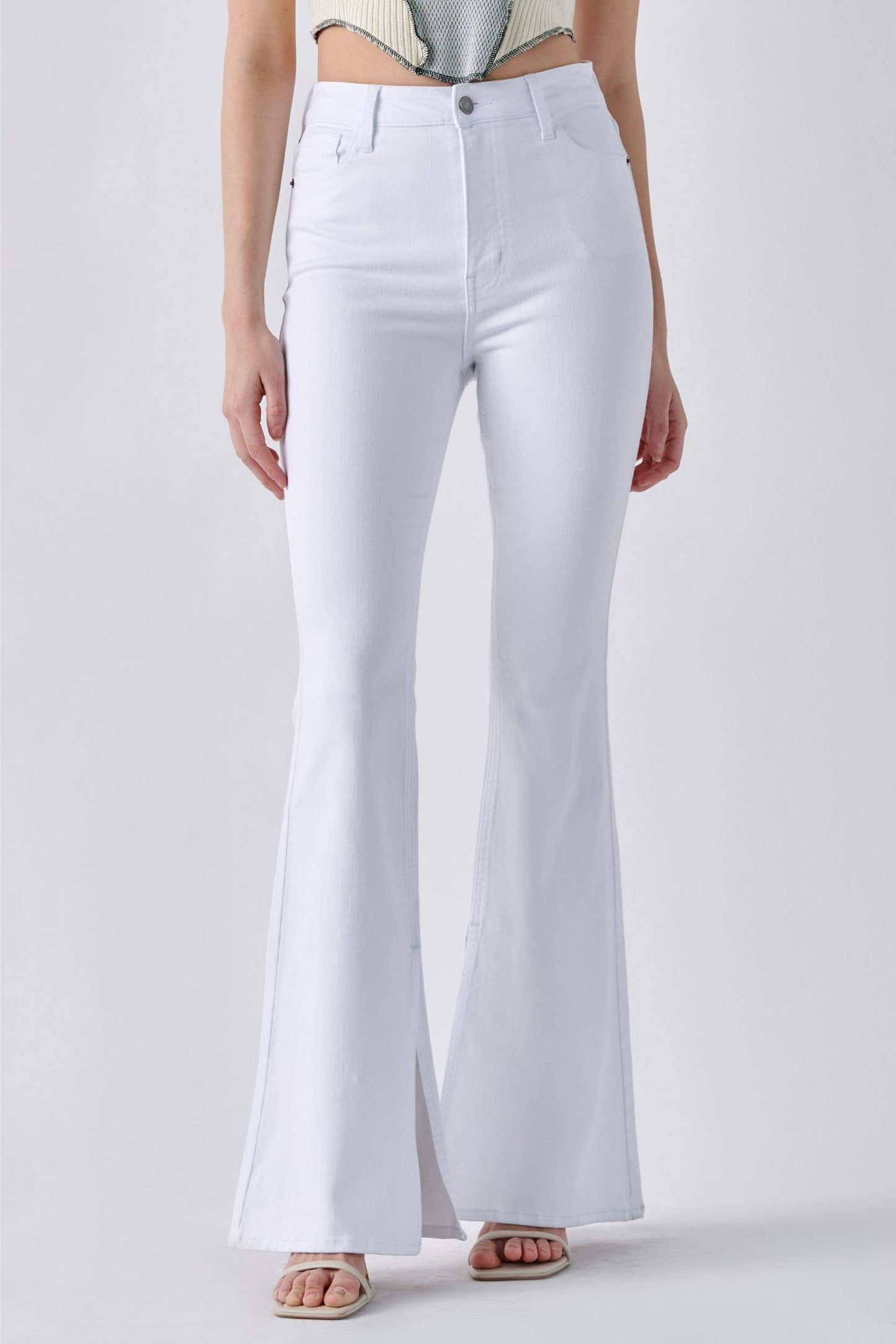 White Cello Wide Flares