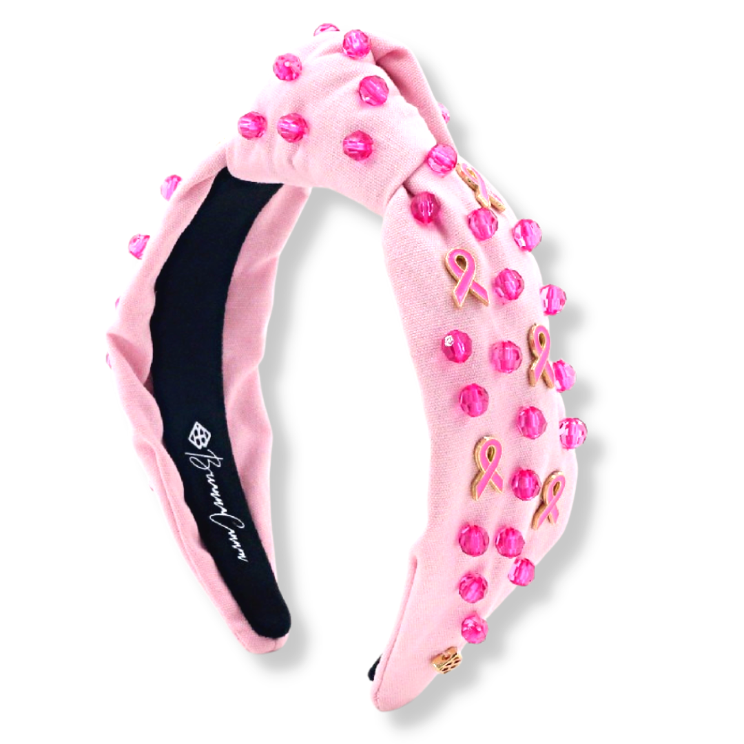 FINAL SALE Breast Cancer Awareness Headband with Pink Stones and Charms by Brianna Cannon