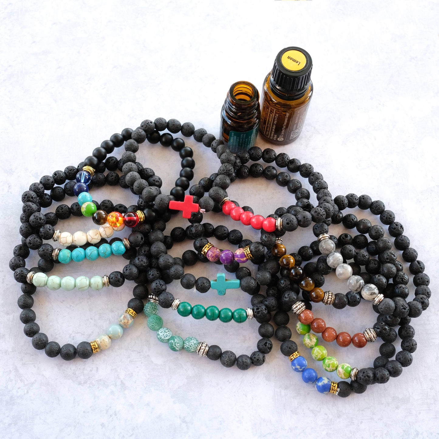 Assorted Essential Oil Lava Bracelets