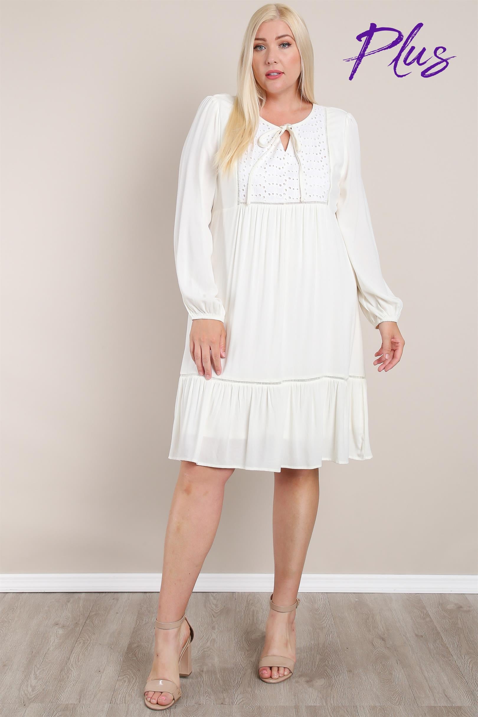 Ivory peasant shop dress