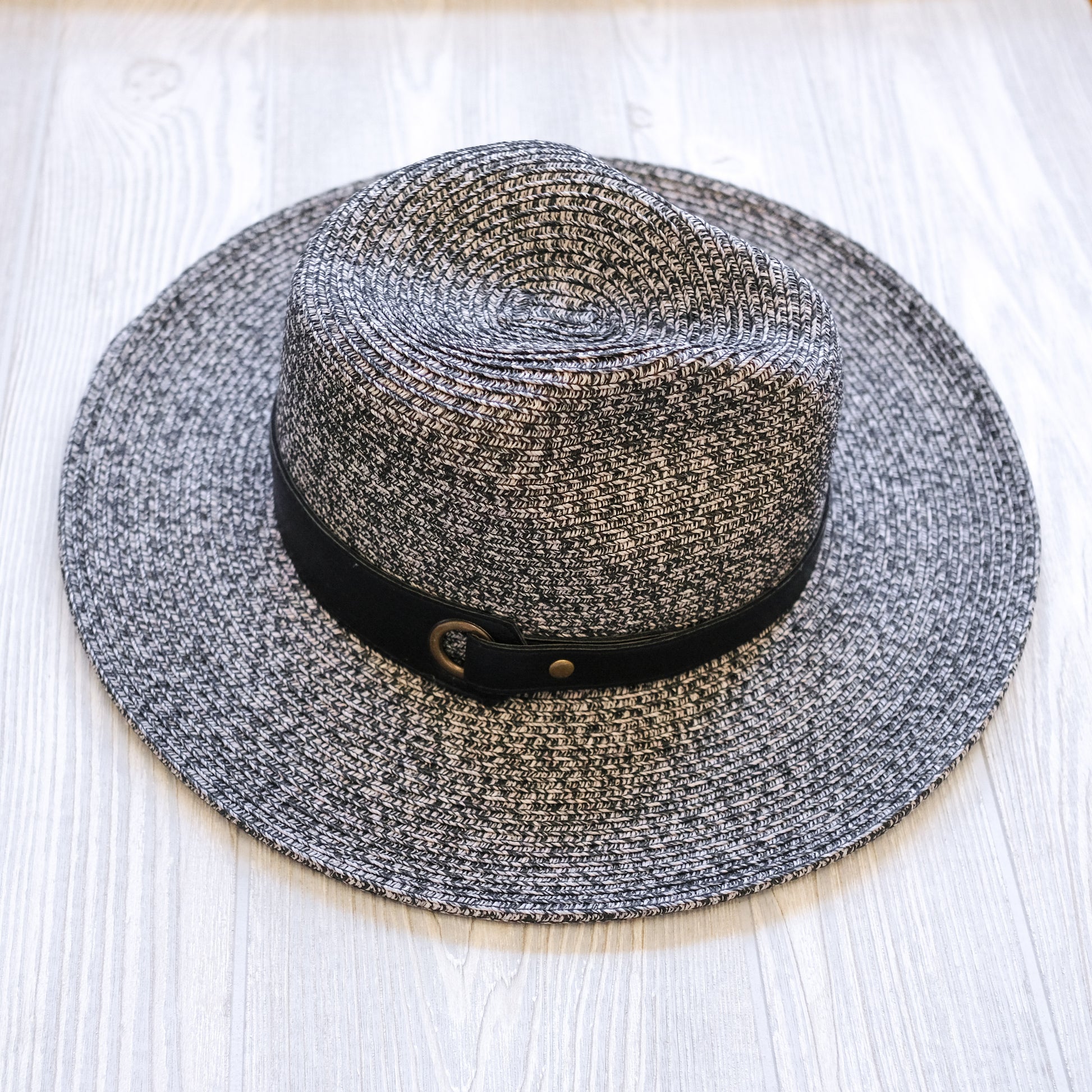 Faux Leather Straw Hat - Shoppe3130