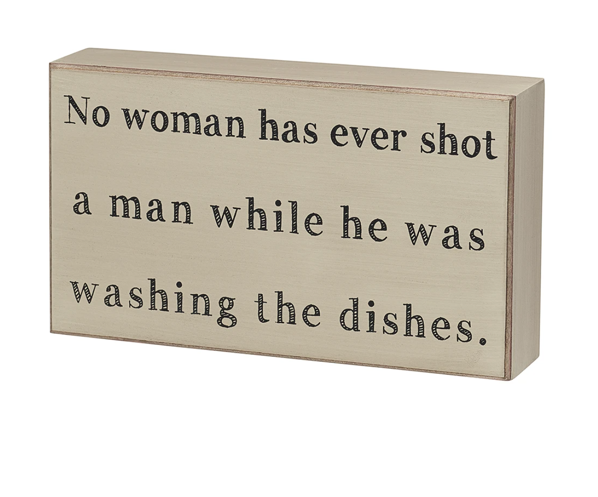 Washing The Dishes Box Sign