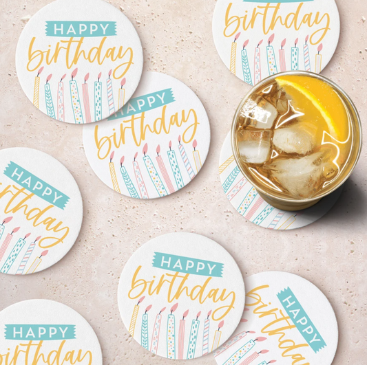 Paper Coaster Set - Happy Birthday