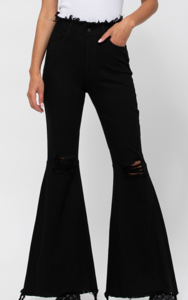Cello black flare jeans discount