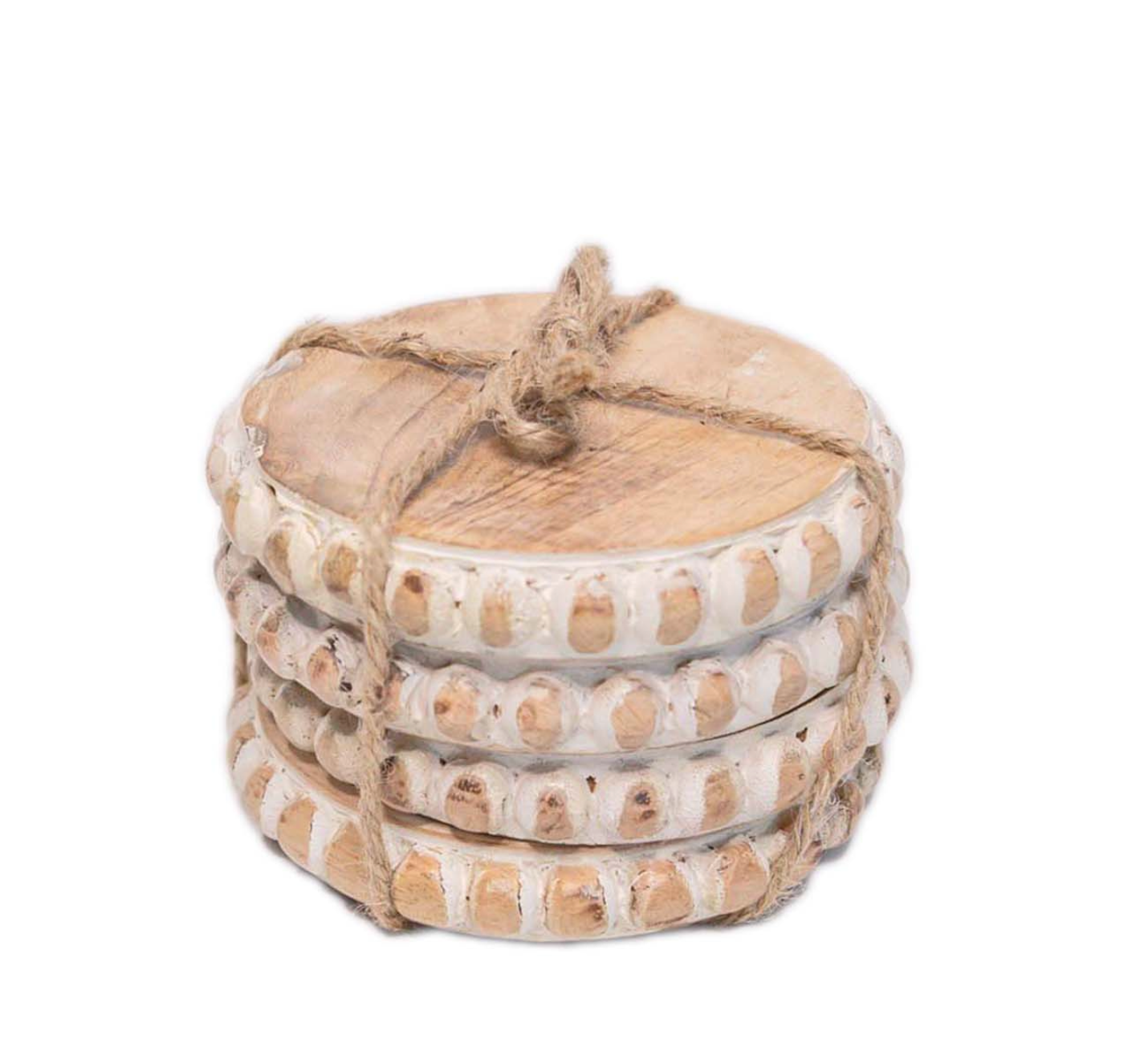 Wooden Beaded Coaster Set