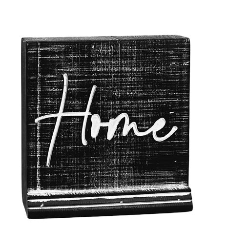 Carved Home Black Block - 5 x 5 x 1.25 in
