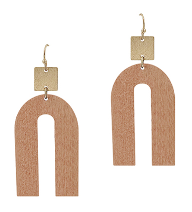 Wooden Rainbow Earrings