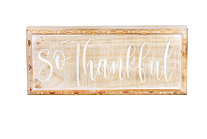 FINAL SALE So Thankful Block Sign