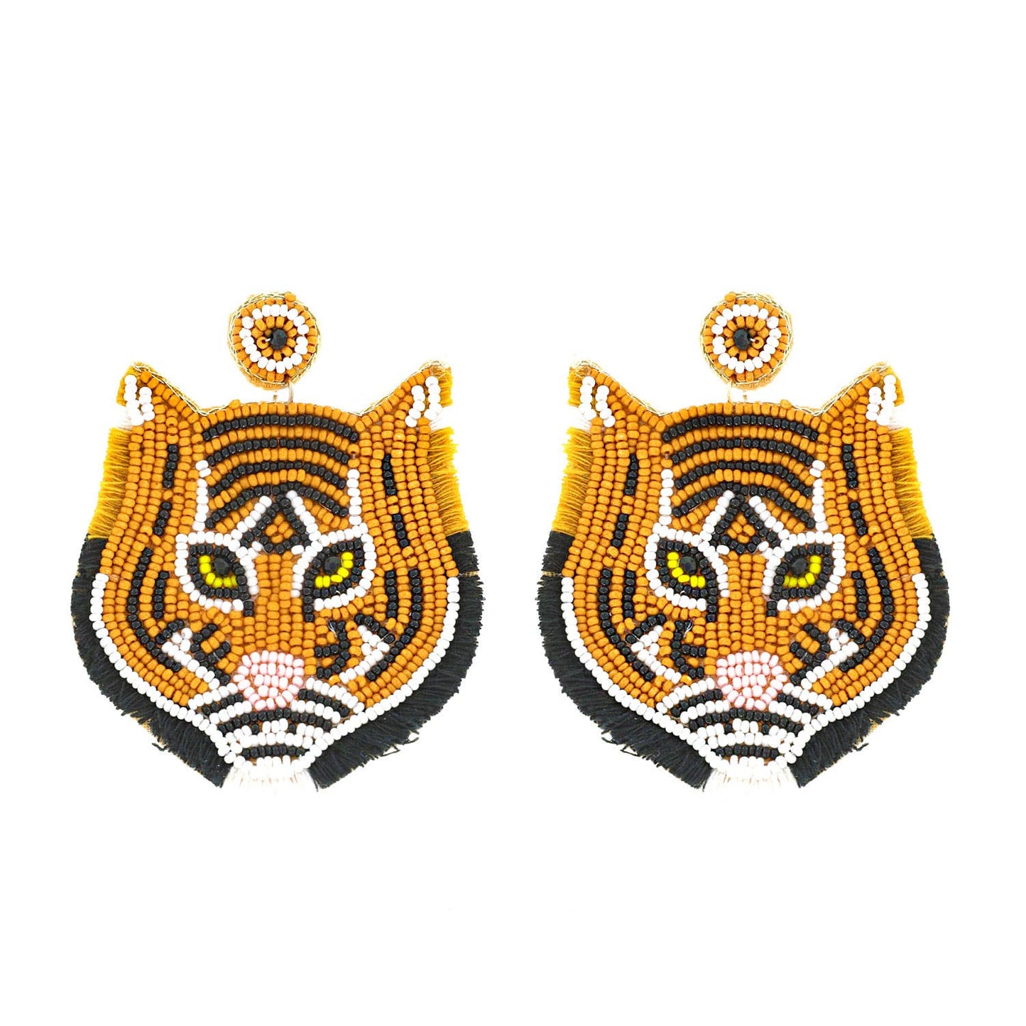 Tiger Seed Bead Earrings