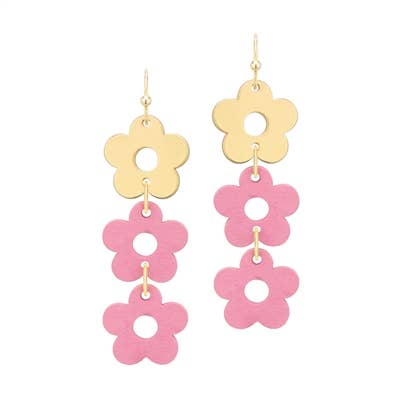 Wendy Wood Flower Earrings
