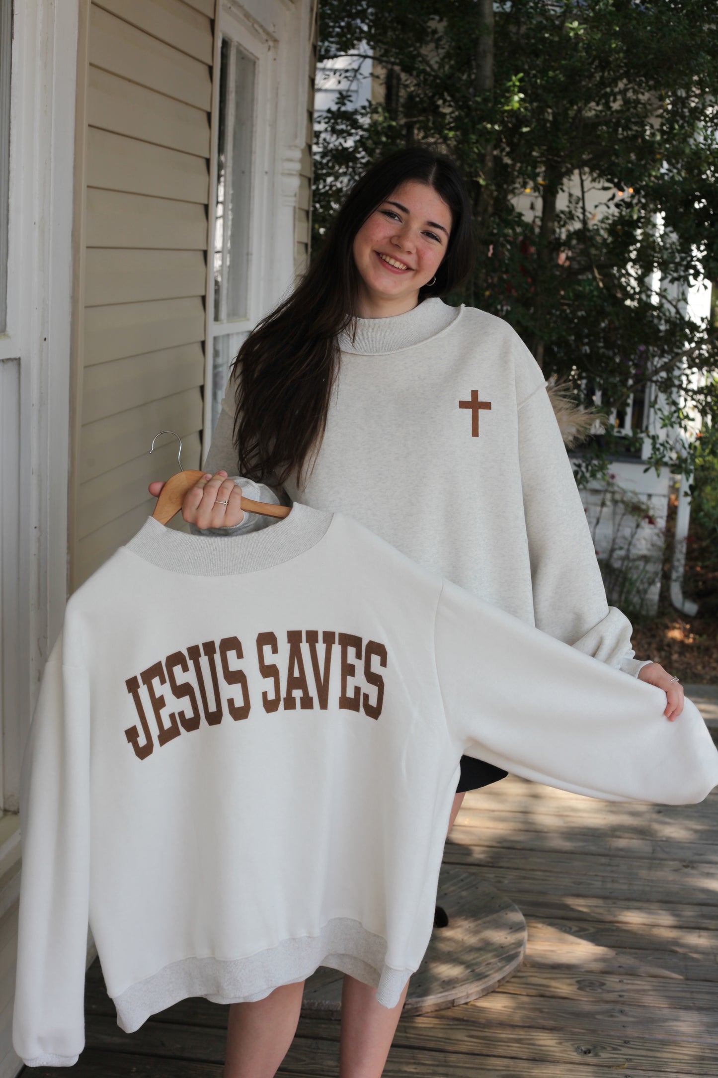 Reversible Sweatshirt CROSS & JESUS SAVES - Shoppe3130
