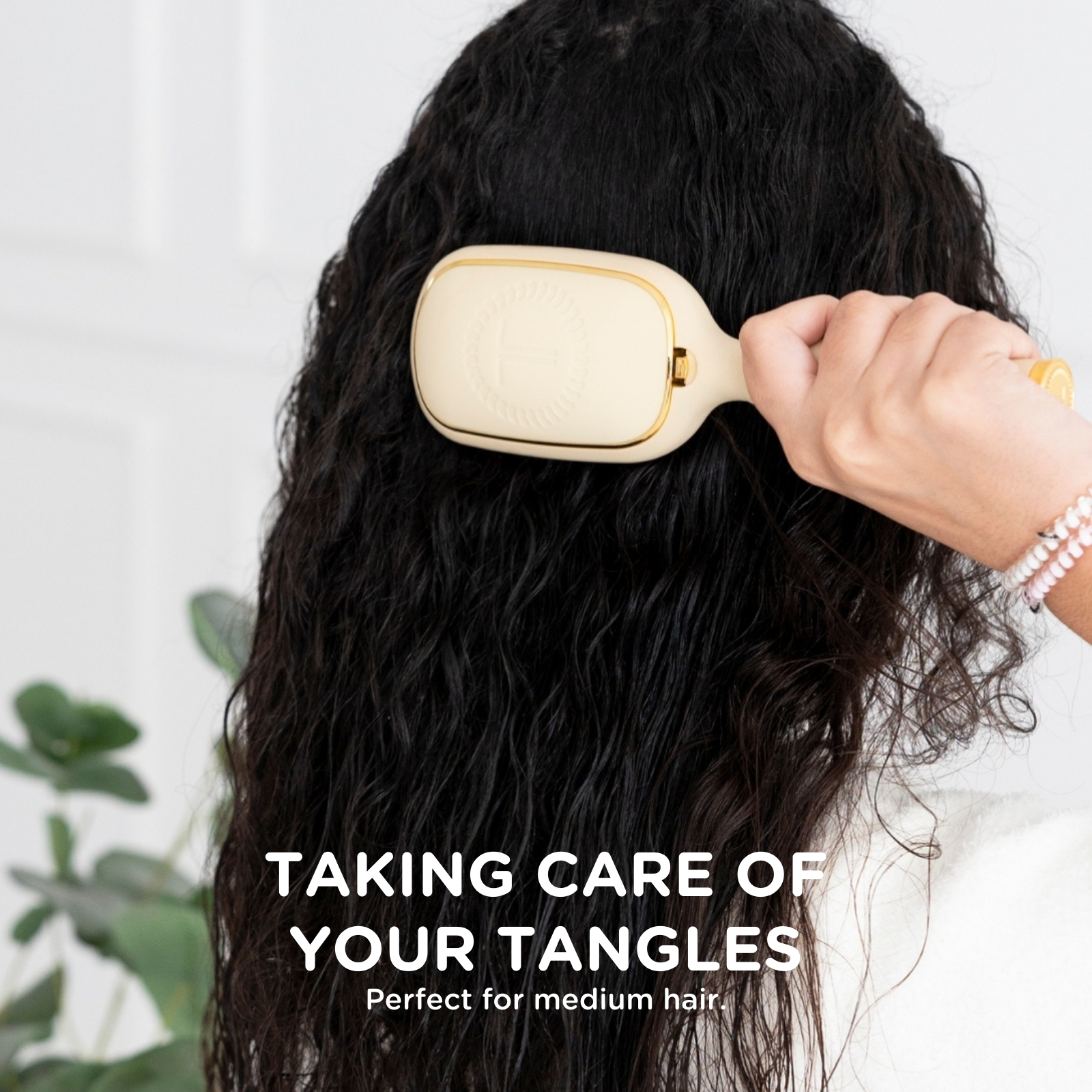 TELETIES - Detangler Hair Brush for Medium Hair - Tan - Shoppe3130