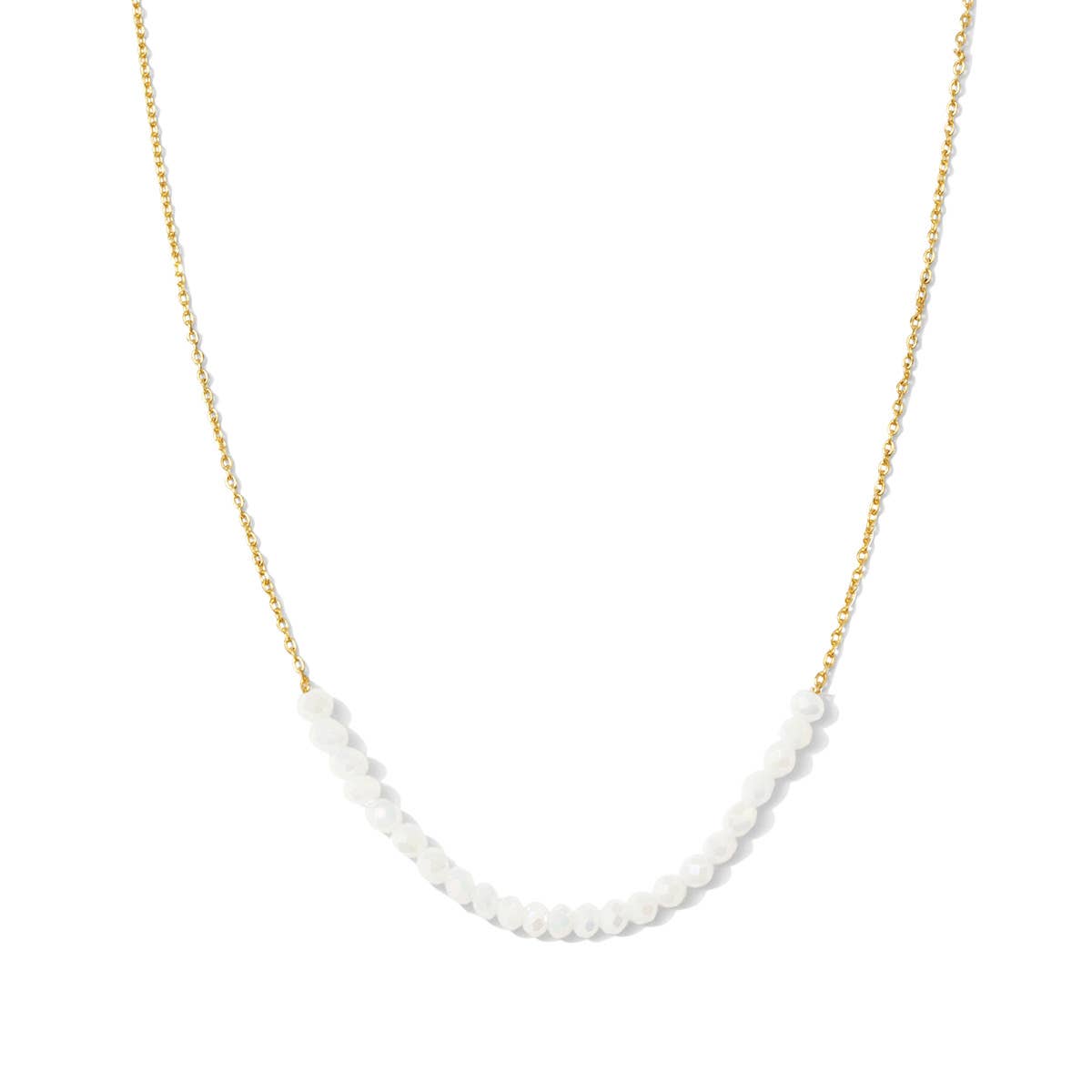 Splendid Iris - Delicate Crystal Accented Necklace: Peach