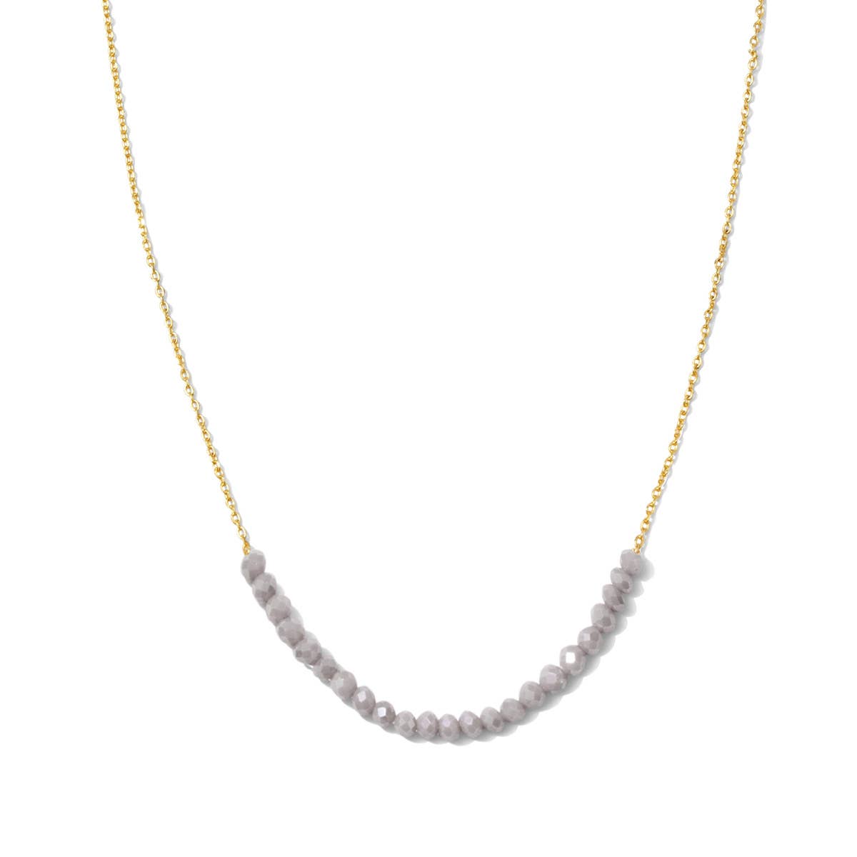 Splendid Iris - Delicate Crystal Accented Necklace: Navy