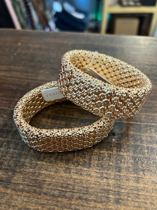 Crystal Weave Cuff Bracelets in Gold & Silver