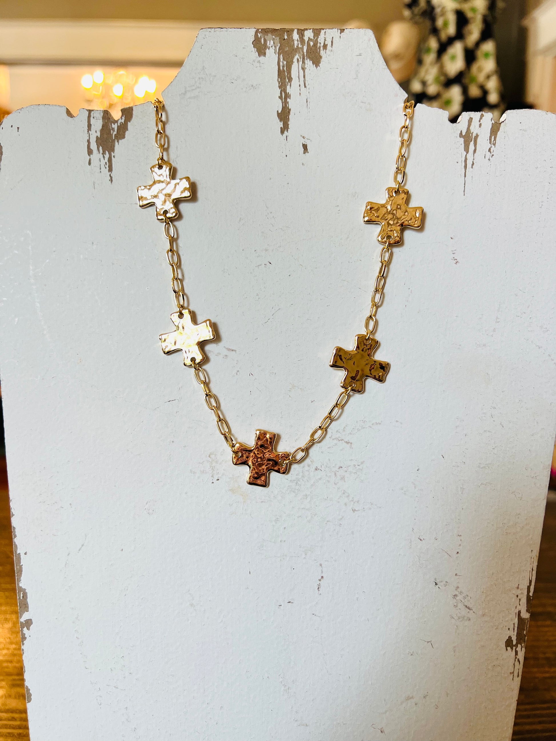 Golden Devotion Multi Cross Necklace - Shoppe3130