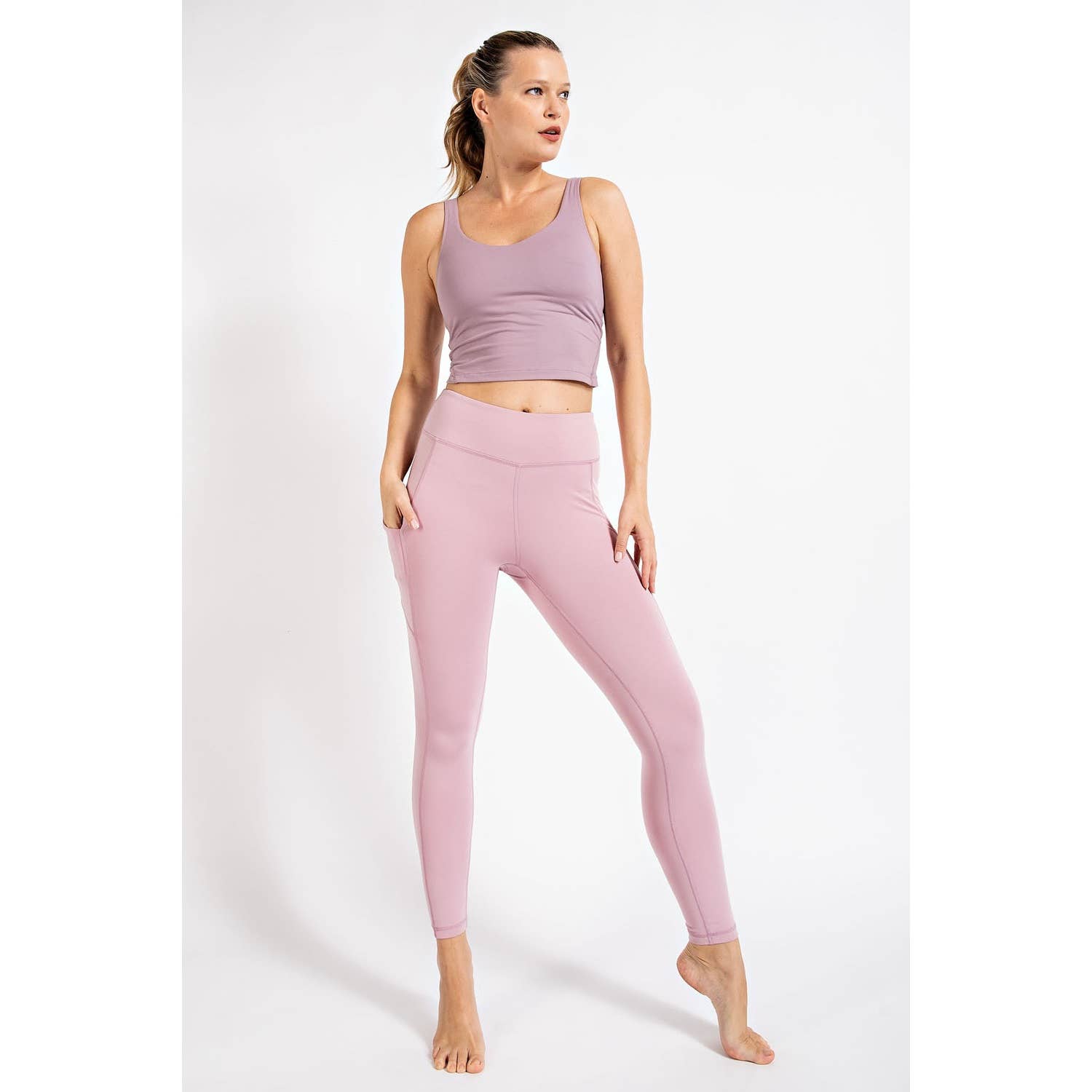 Rae Mode - FULL LENGTH HIGH RISE LEGGINGS WITH SIDE POCKETS: Black / S