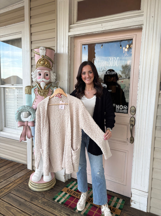 DOORBUSTER Cozy Cutie Popcorn Cardigan