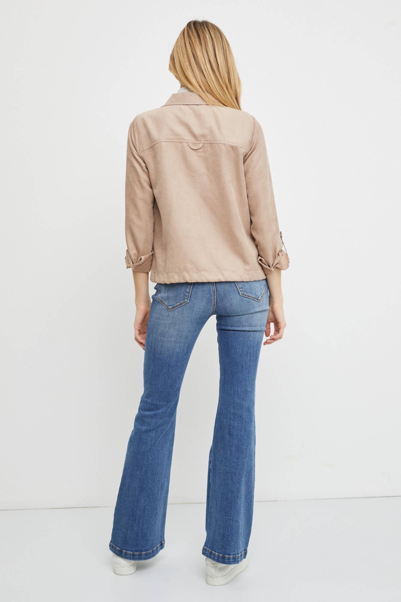 Cropped Utility Jacket: Large TAUPE