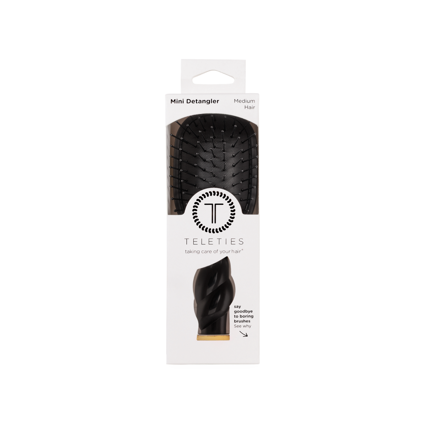 TELETIES - Mini Detangler Brush | Jet Black | Medium - Shoppe3130