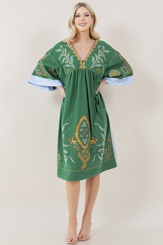 Caris Embroidered Dress