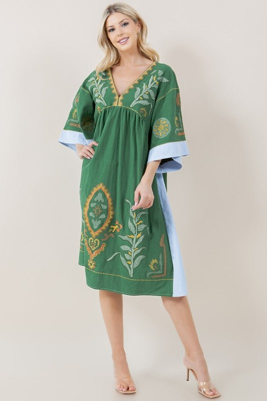 Caris Embroidered Dress