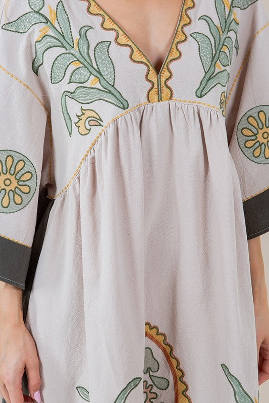 Caris Embroidered Dress