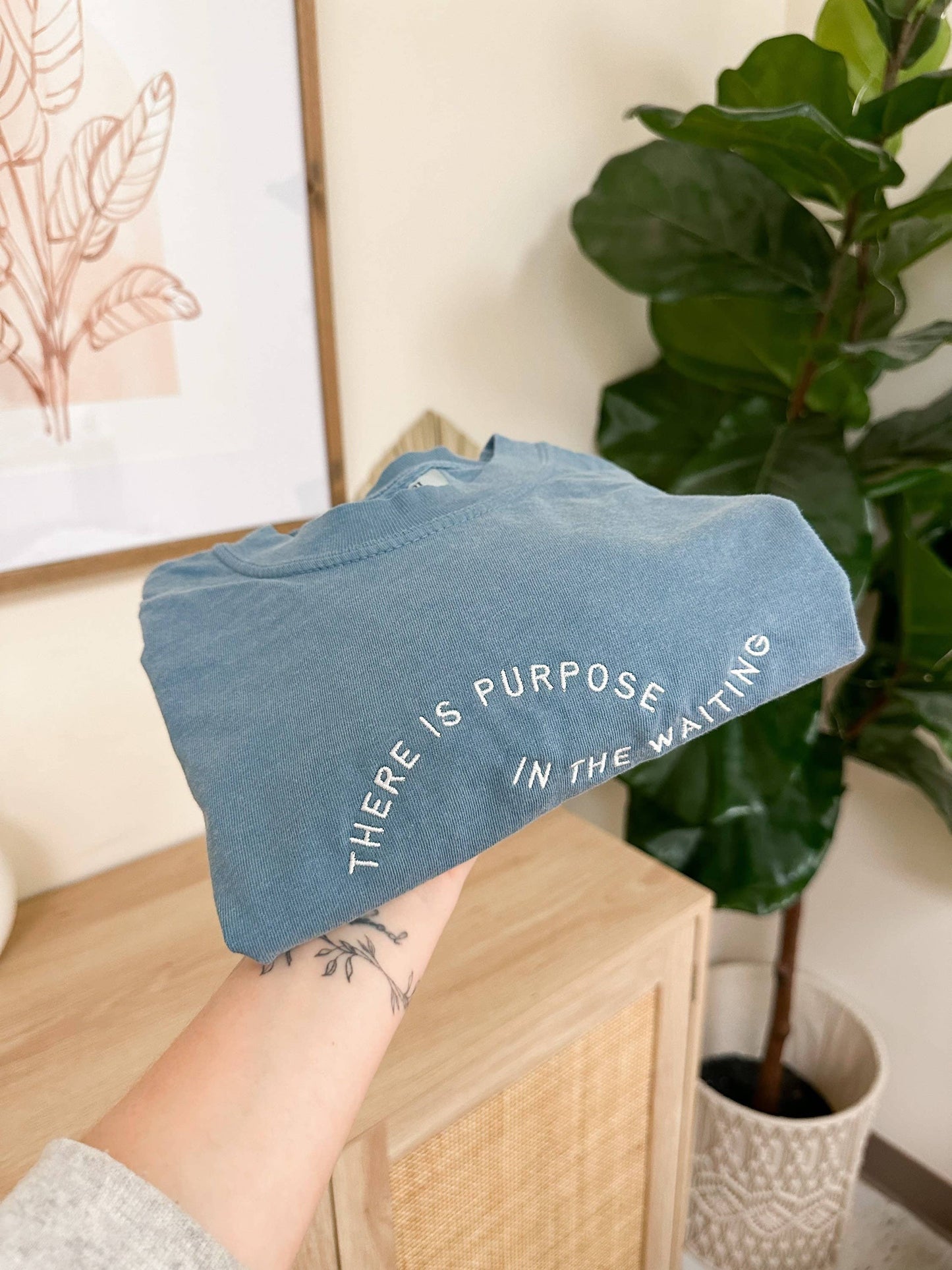 Embroidered There Is Purpose In The Waiting Tee