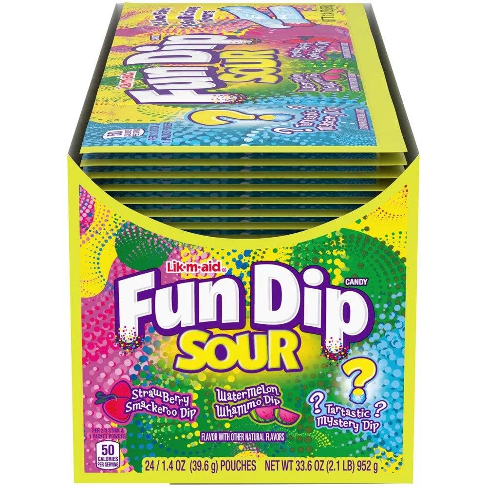Fun Dip Sour Candy Three Flavor Pack, 24ct