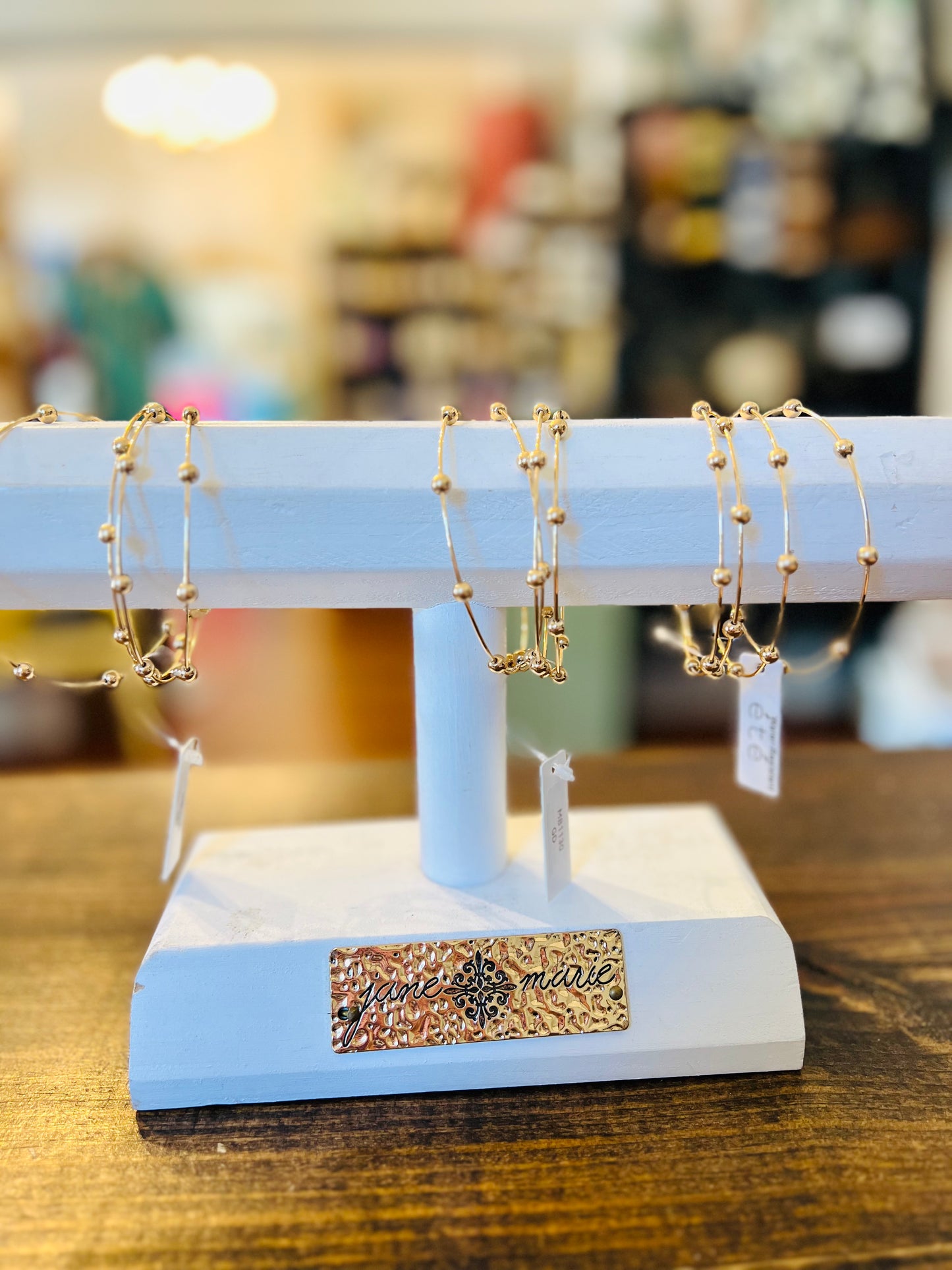 Golden Whisper Bead Bangle Bracelets - Shoppe3130