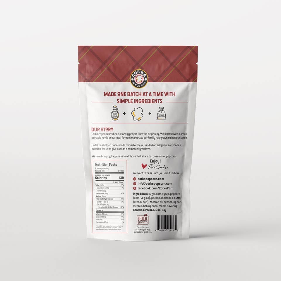 Corks Popcorn - Caramel Maple Pecan Popcorn - 6.0oz **New Size** - Shoppe3130