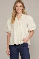 Smocked Off White Bubble Top - Shoppe3130