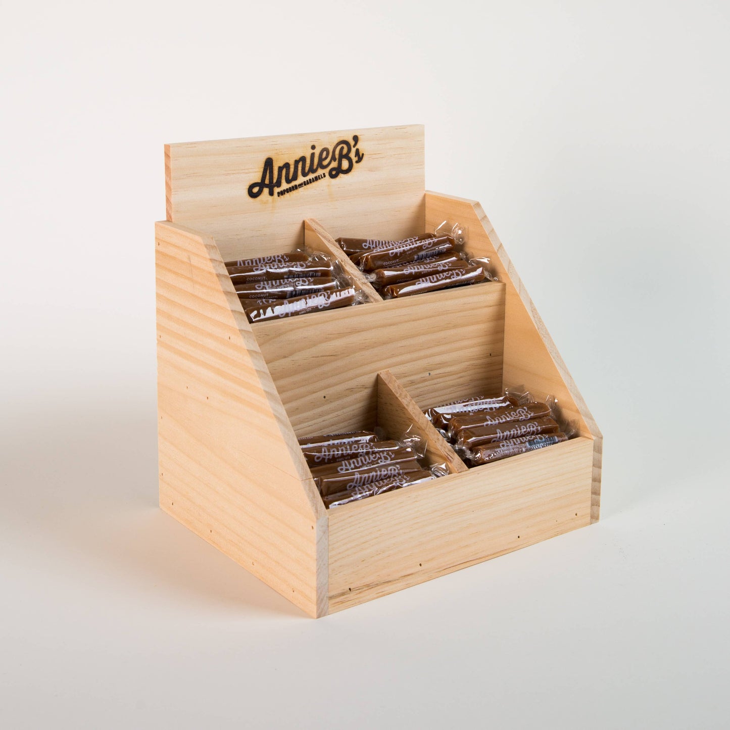 Annie B's - Wooden Caramel Display for Bulk Caramel - Handmade in USA!: 2 Pocket Display