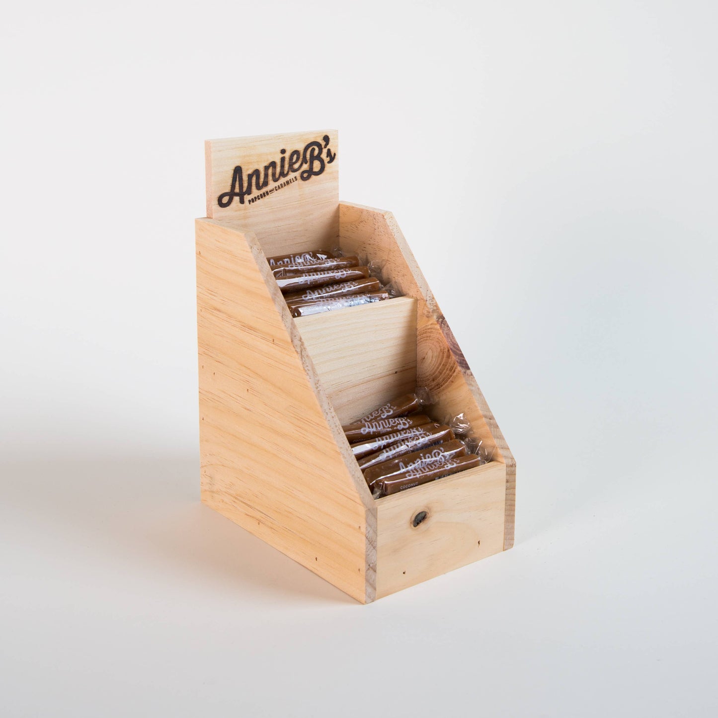 Annie B's - Wooden Caramel Display for Bulk Caramel - Handmade in USA!: 2 Pocket Display