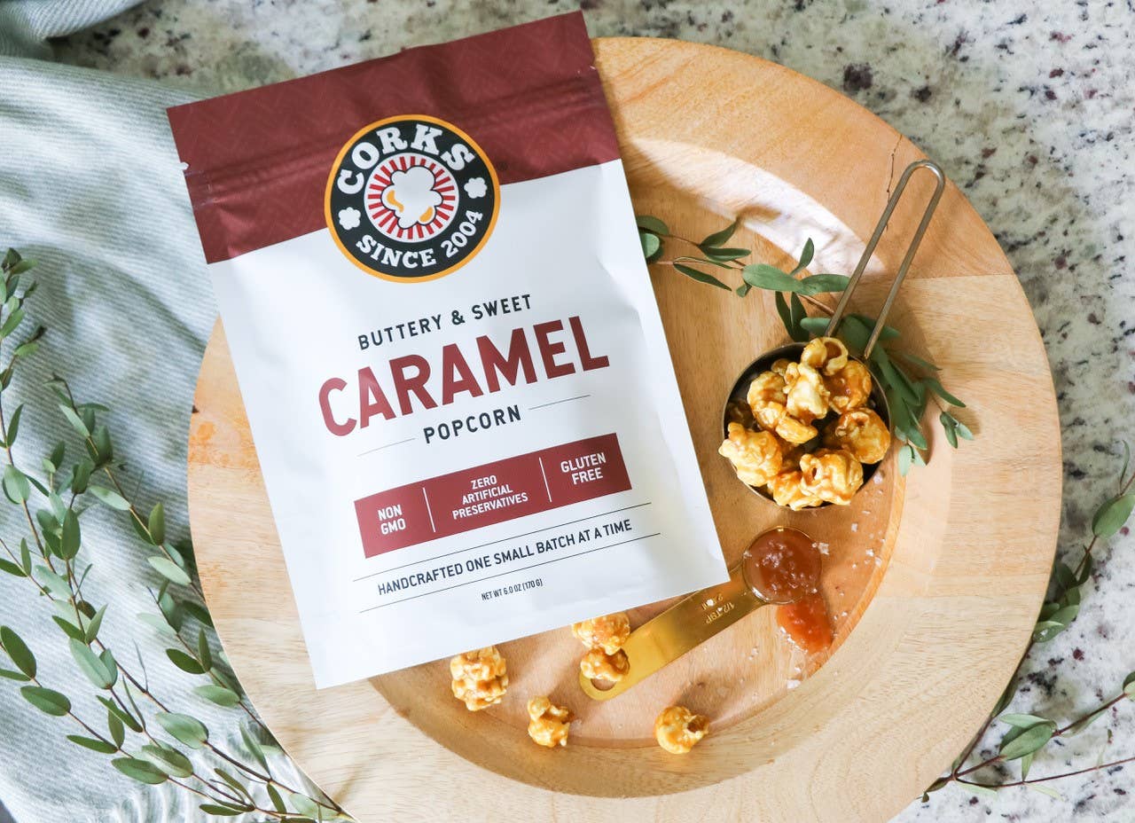 Corks Popcorn - Buttery Caramel Popcorn - 6.0 oz - Shoppe3130