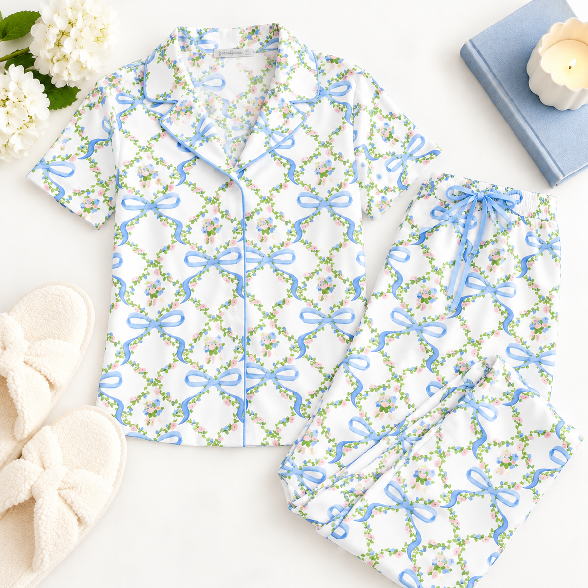 Super Soft Bows and Blossoms Amanda Blu Pajama Set