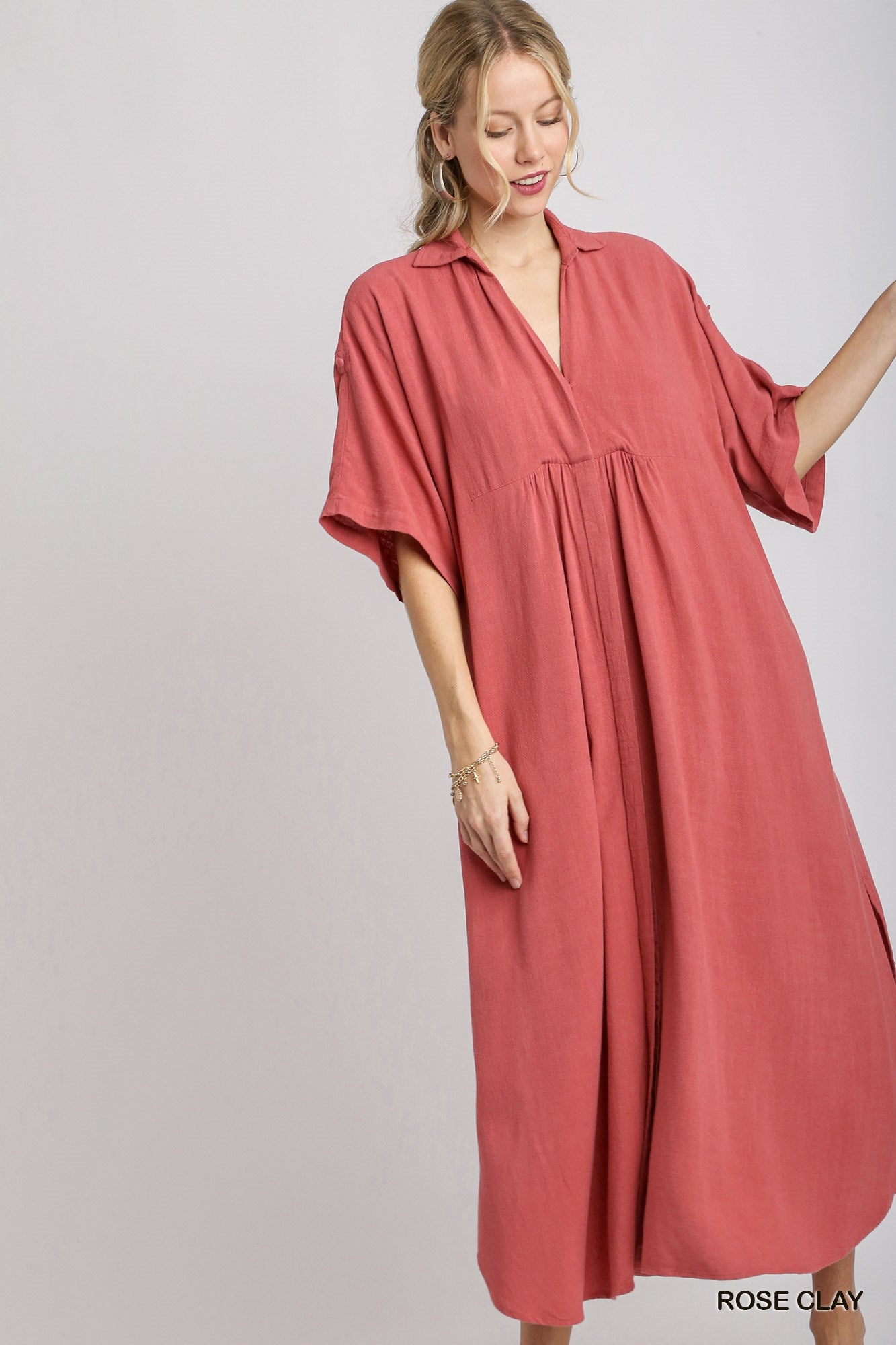 Justice Relax Linen Blend Midi Dress - Shoppe3130