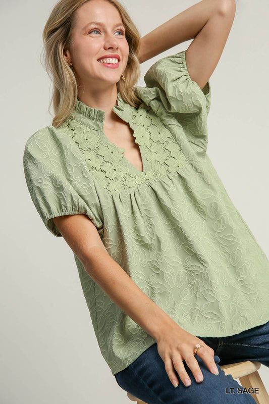 Sadie Lace Neck Top - Shoppe3130