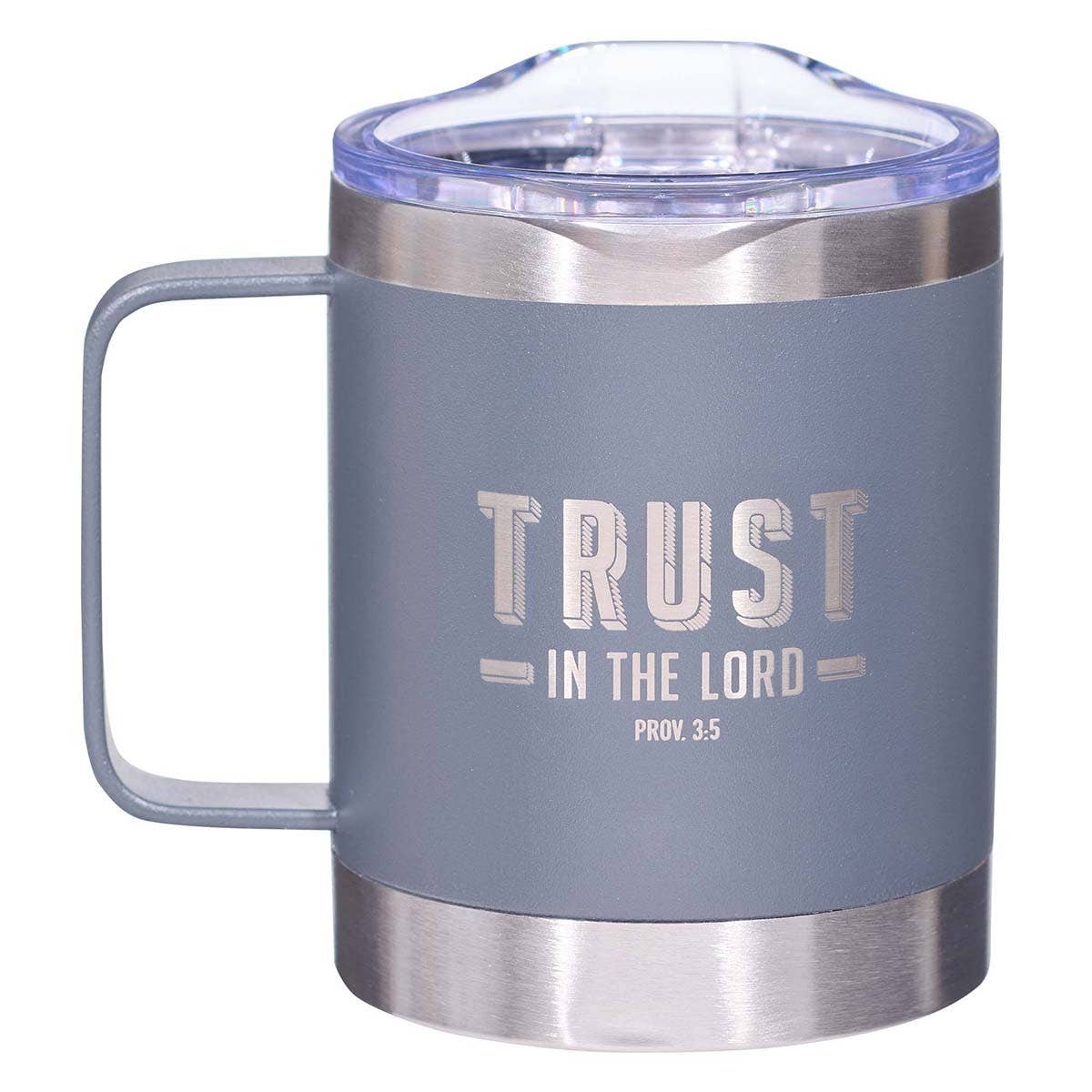 Trust the LORD Cool Gray Camp-Style Stainless Steel Mug