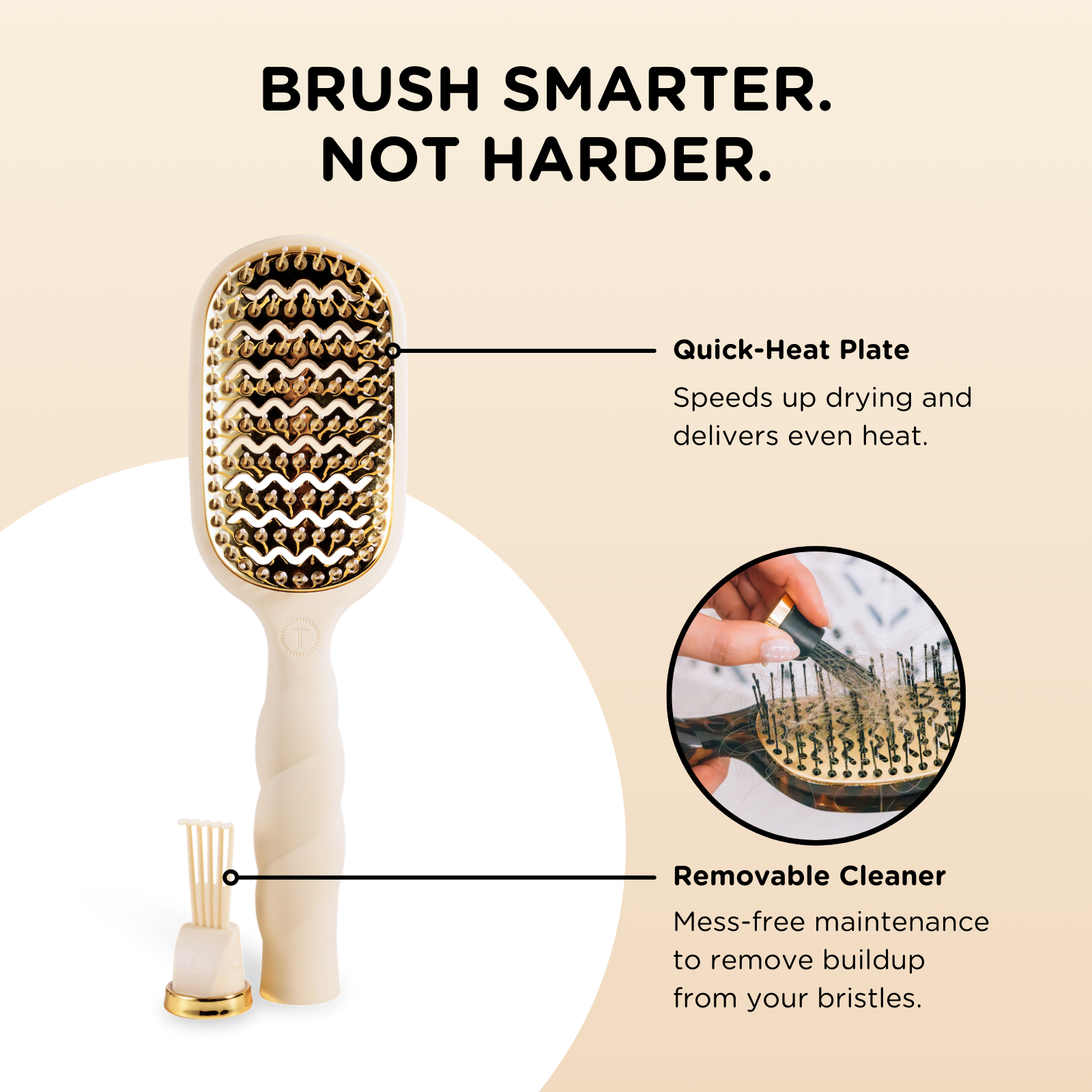 TELETIES - Vented Hair Brush | Tan - Shoppe3130