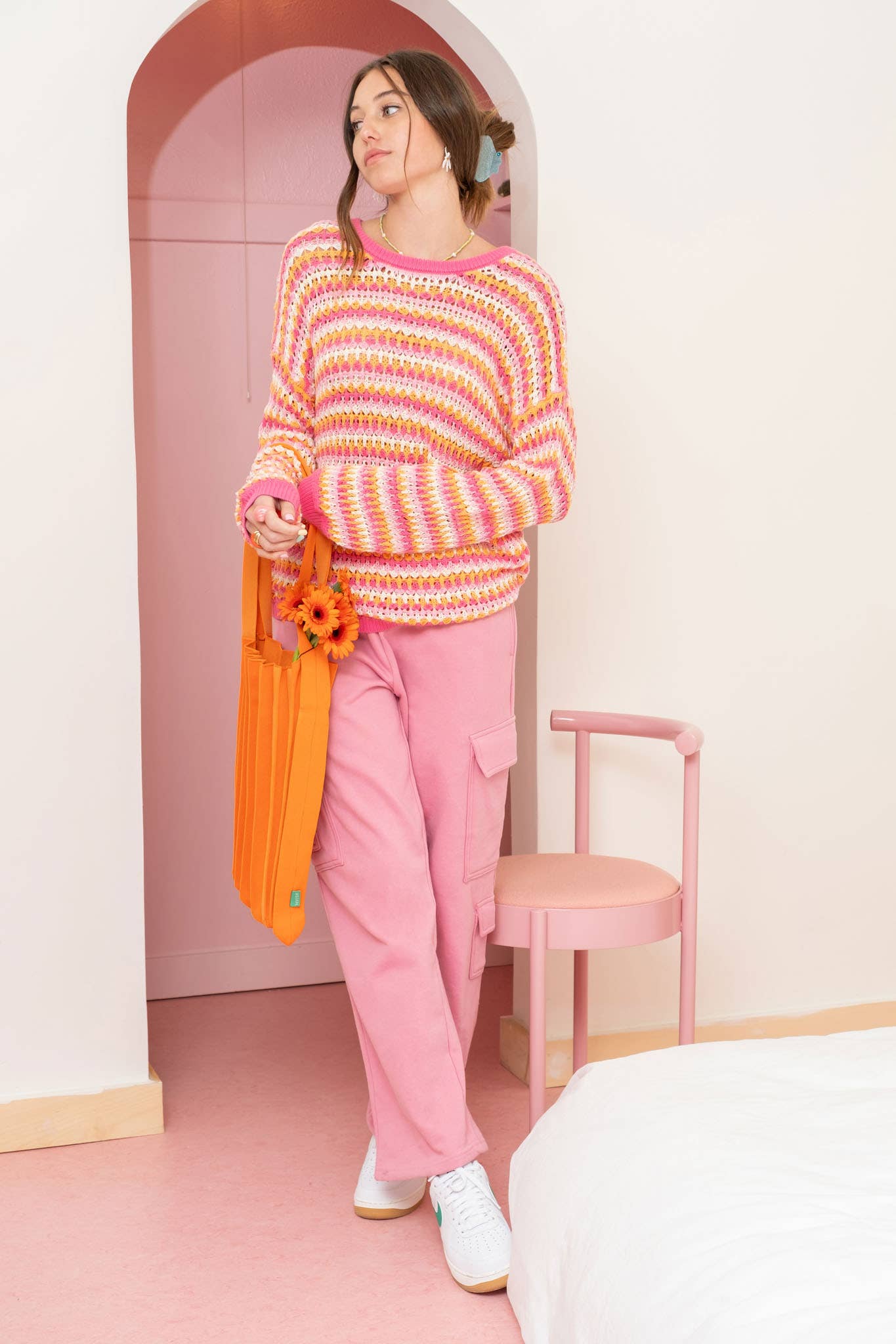 Felicity Fuchsia Multi Knit Sweater