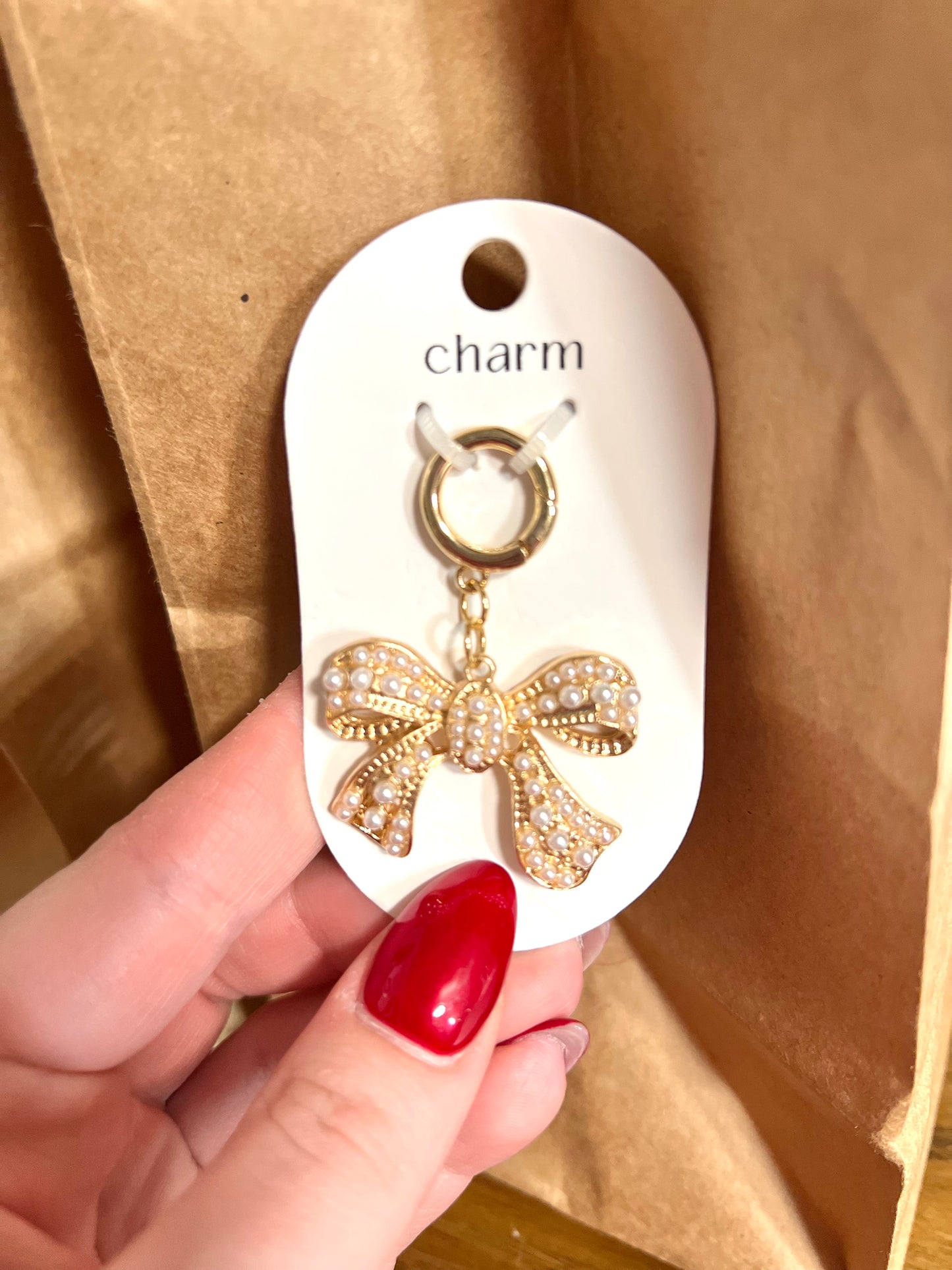 Pearl Darling Bow Charm