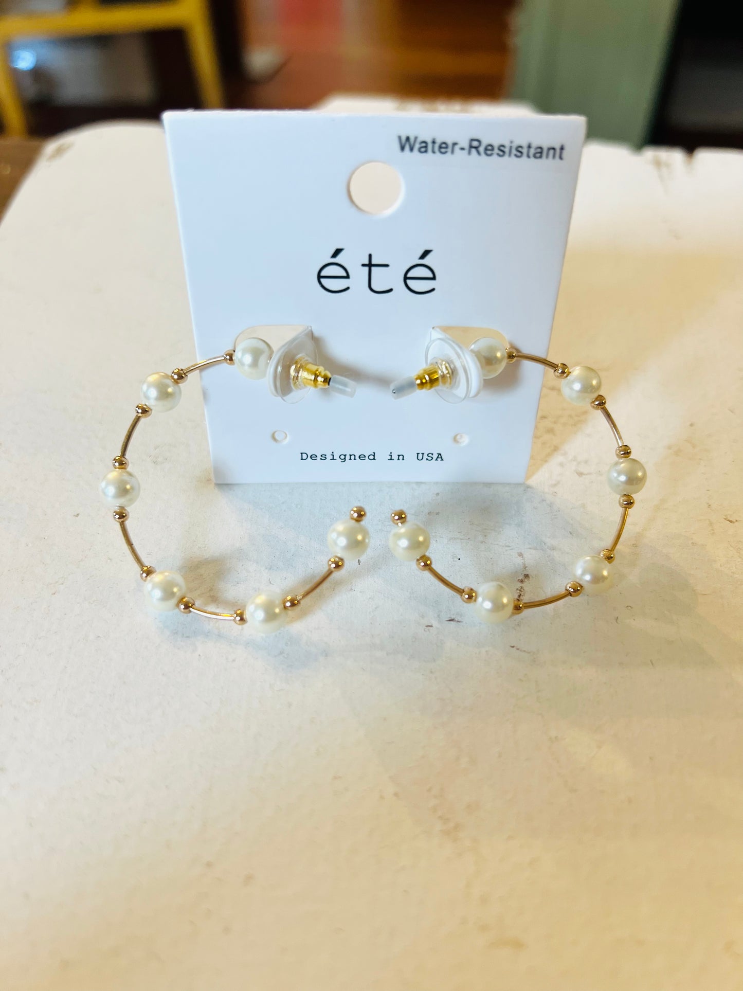 Pearly Babe Hoop Earrings In Gold - Shoppe3130