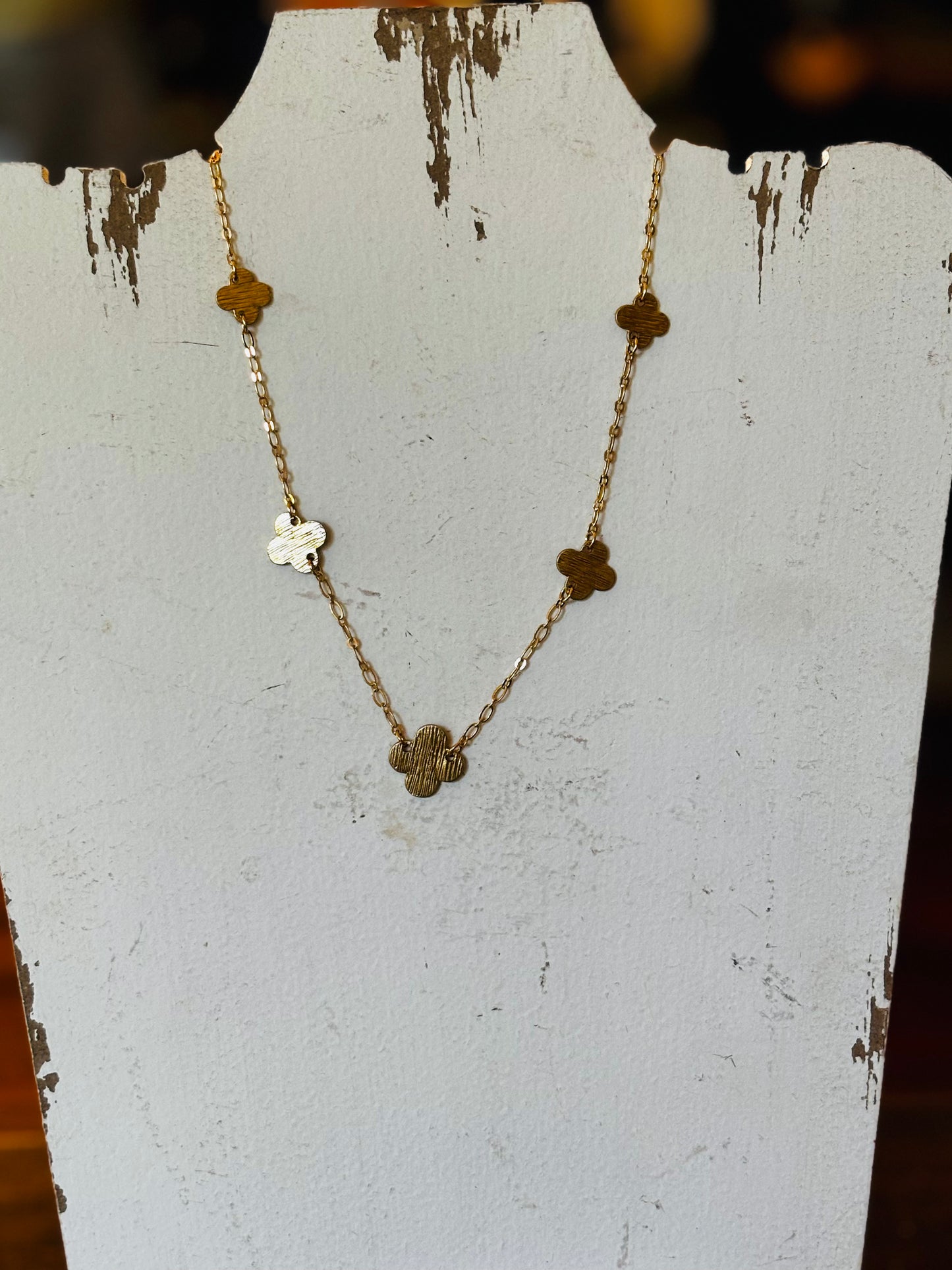 Petite Clover Charm Necklace - Shoppe3130