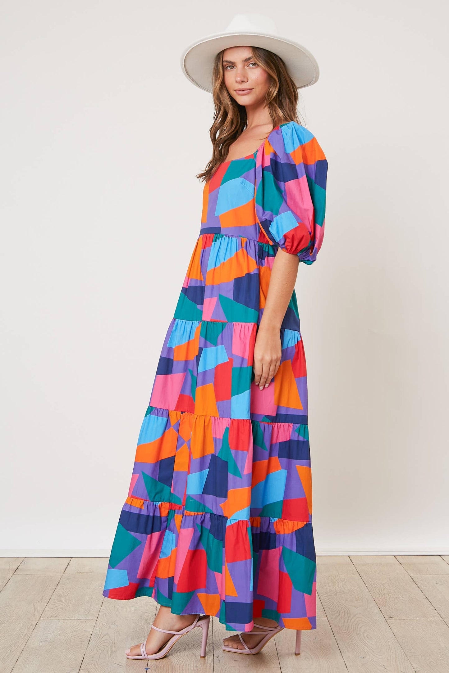 Brighter Days Multicolor Geo Print Tiered Maxi Dress